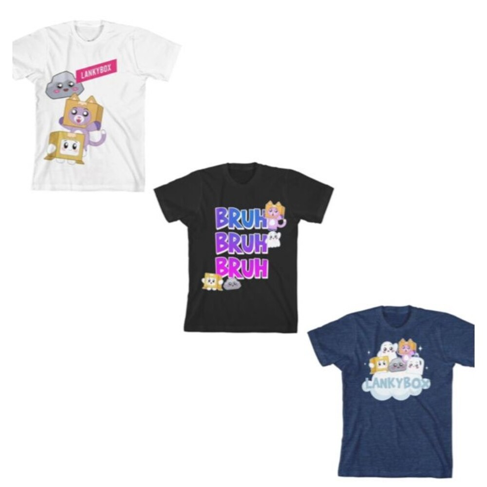 LankyBox Bruh Character Art 3-Pack Crew Neck Short Sleeve Toddler